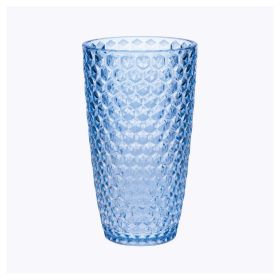 Designer Acrylic Diamond Cut Blue Drinking Glasses Hi Ball Set of 4 (19oz), Premium Quality Unbreakable Stemless Acrylic Drinking Glasses for All Purp
