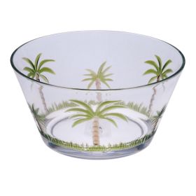 Designer Palm Tree Acrylic Small Bowl, Break Resistant Premium Acrylic Round Serving Bowl for Party's, Snacks, or Salad Bowl, BPA Free