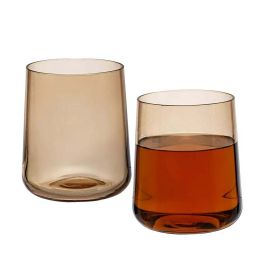 Better Homes & Gardens Amber Color Glass Old Fashioned Glass
