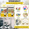 VEVOR Gumball Machine with Stand, Yellow Quarter Candy Dispenser, Rotatable Four Compartments Square Candy Vending Machine, PC & Iron Large Gumball Ba