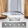 Range Hood 30 Inch Convertible Wall Mount Range Hood with Tempered Glass 3 Speed