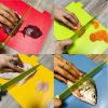 Chopping Board with Stand Set - 4 Pieces Color Coded Cutting Board Mat Set for Kitchen