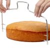 Adjustable Cake Dough Wire Slicer, Food Grade Stainless Steel Bread Cutter Leveler Cutting Pastry Trimmer Slicing Tool