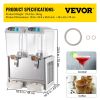 VEVOR 110V Commercial Beverage Dispenser; 9.5 Gallon 36L 2 Tanks Juice Dispenser Commercial; 18 Liter Per Tank 300W Stainless Steel Food Grade