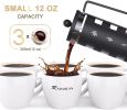 Small French Press Coffee Make; with 4 Level Filtration System Borosilicate Glass Durable Stainless Steel Thickened Heat Resistant