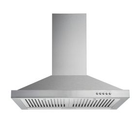 30 inch Wall Mounted Kitchen Range Hood Stainless Steel 450 CFM Vent LED Lamp 3-Speed New (Filter type: with Stainless Steel Baffle Filter)
